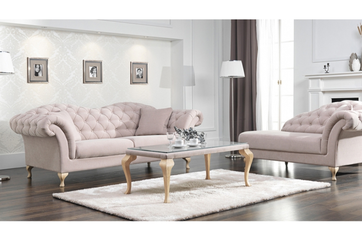 sofa pikowana glamour