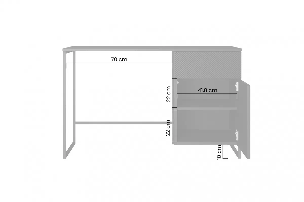 Biurko Asha z szufladą 120 cm - czarny mat / czarny stelaż Biurko Asha z szufladą 120 cm - czarny mat / czarny stelaż