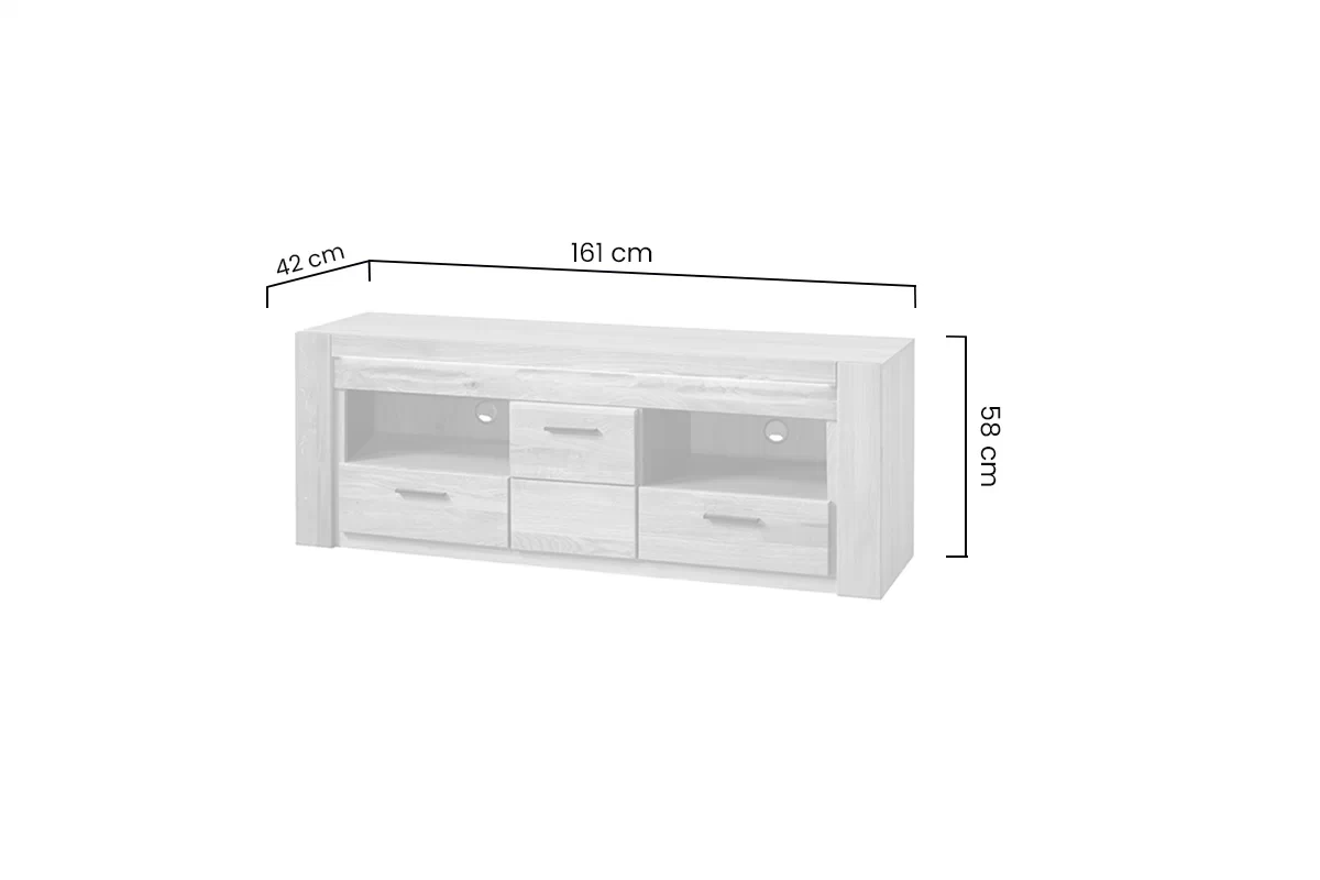 Szafka drewniana RTV Velvet 25 z szufladami 161 cm - dąb natura Szafka drewniana RTV Velvet 25 z szufladami 161 cm - dąb natura