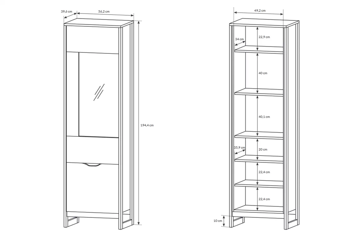 Dwudrzwiowa witryna loftowa Moduzo 56 cm - dąb sand grange/matera Dwudrzwiowa witryna loftowa Moduzo 56 cm - dąb sand grange/matera