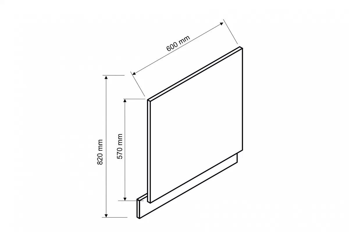 Front do zmywarki 60 cm z panelem odkrytym Brit 60PO - beżowy mat Front do zmywarki 60 cm z panelem odkrytym Brit 60PO - beżowy mat