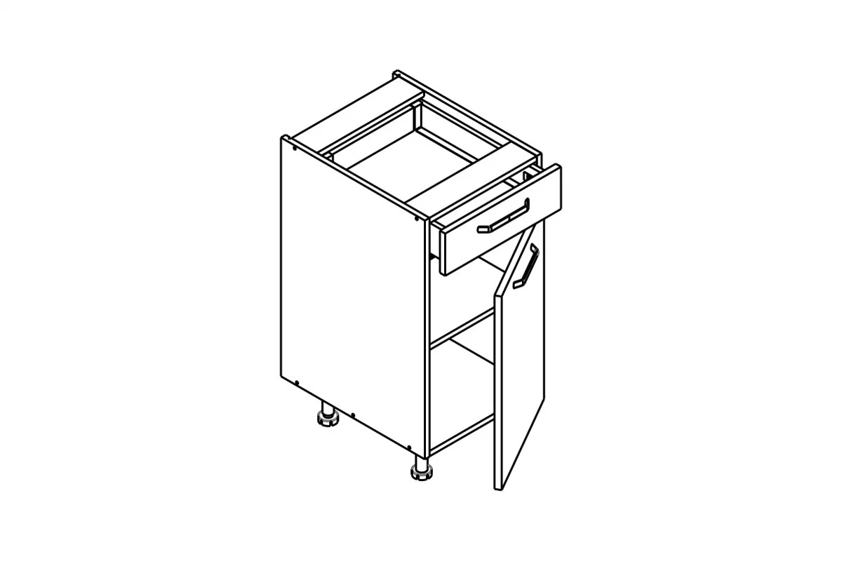 Szafka kuchenna dolna Kammono F11 DSS40.1/1 jednodrzwiowa z szufladą Szafka kuchenna dolna Kammono F11 DSS40.1/1 jednodrzwiowa z szufladą