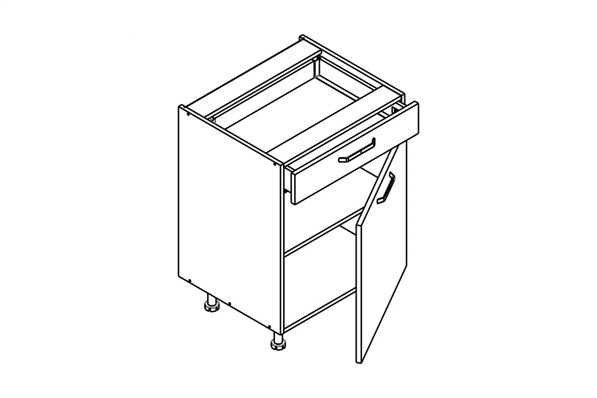Szafka kuchenna dolna Kammono F11 DSS60.1/1 jednodrzwiowa z szufladą Szafka kuchenna dolna Kammono F11 DSS60.1/1 jednodrzwiowa z szufladą
