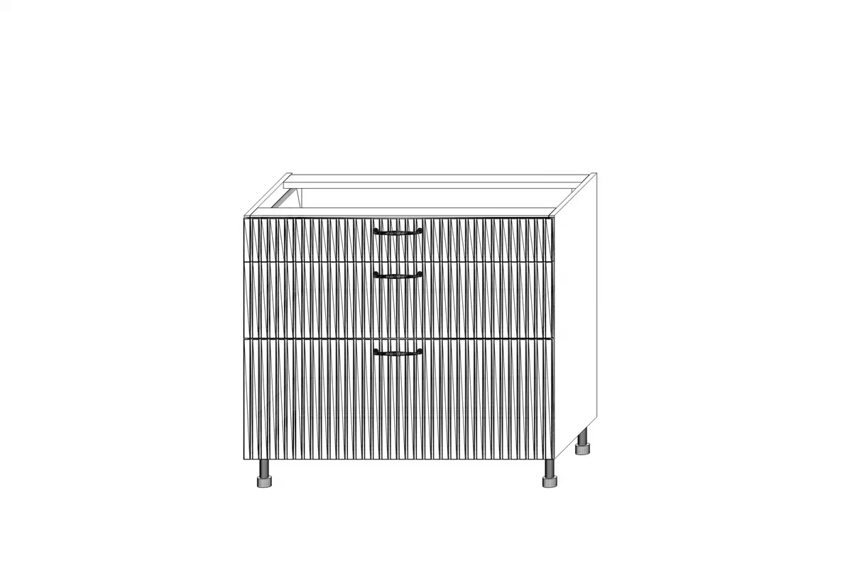 KAMMONO F11 DSS90/3 - szafka kuchenna z trzema szufladami Szafka kuchenna dolna Kammono F11 DSS90/3 z trzema szufladami