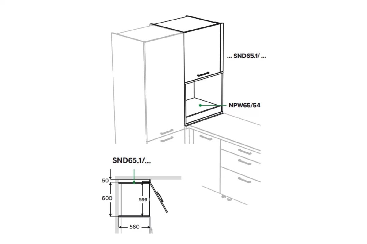 Szafka kuchenna wisząca Kammono F11 SND65.1/61 do uzupełnienia zabudowy narożnej Szafka kuchenna wisząca Kammono F11 SND65.1/61 do uzupełnienia zabudowy narożnej 