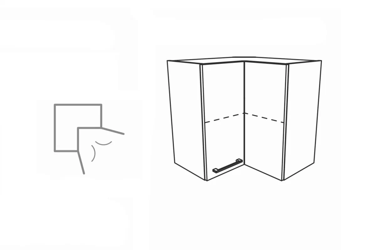 Szafka kuchenna wisząca Kammono F11 WRP65x65/61 narożna dwudrzwiowa Szafka kuchenna wisząca Kammono F11 WRP65x65/61 narożna dwudrzwiowa