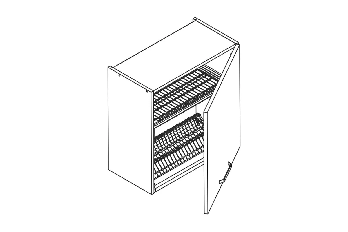 Szafka kuchenna wisząca Kammono F11 WS60.1/61 jednodrzwiowa z ociekaczem  Szafka kuchenna wisząca Kammono F11 WS60.1/61 jednodrzwiowa z ociekaczem 