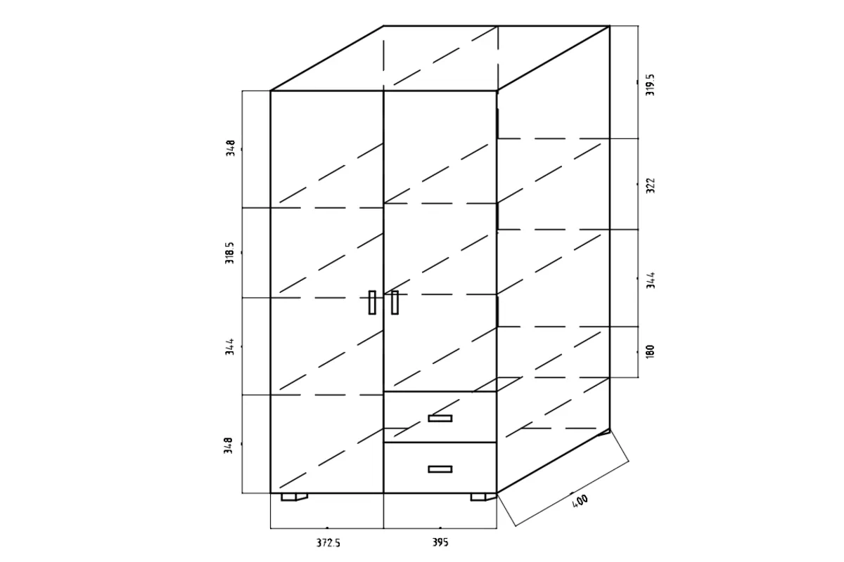 Komoda dwudrzwiowa Oliwia z 2 szufladami 80 cm Komoda dwudrzwiowa Oliwia z 2 szufladami 80 cm