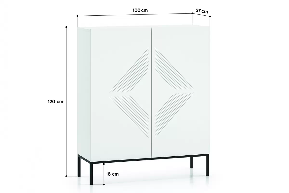 Komoda Pingli 01 - 100 cm - biały mat / czarny stelaż Komoda Pingli 01 - 100 cm - biały mat / czarny stelaż