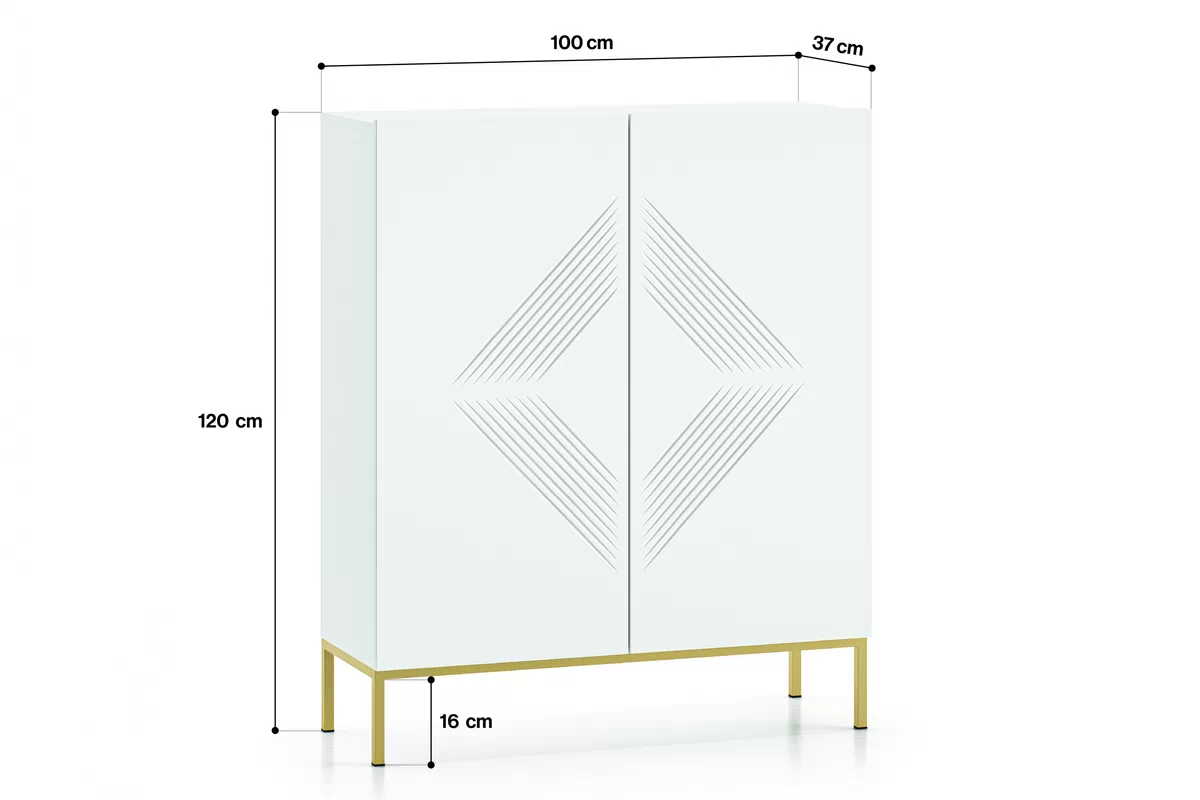 Komoda Pingli 01 - 100 cm - biały mat / złoty stelaż Komoda Pingli 01 - 100 cm - biały mat / złoty stelaż