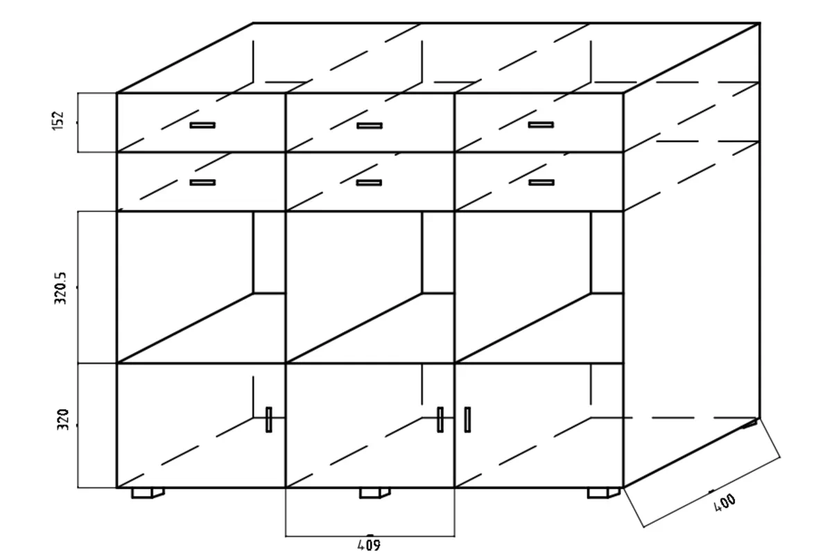 Komoda trzydrzwiowa Oliwia z wnękami i 6 szufladami 130 cm Komoda trzydrzwiowa Oliwia z wnękami i 6 szufladami 130 cm