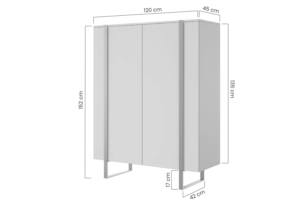 Komoda Verica 120 cm z metalowymi nogami - czarny beton / czarne nóżki Komoda Verica 120 cm z metalowymi nogami - czarny beton / czarne nóżki