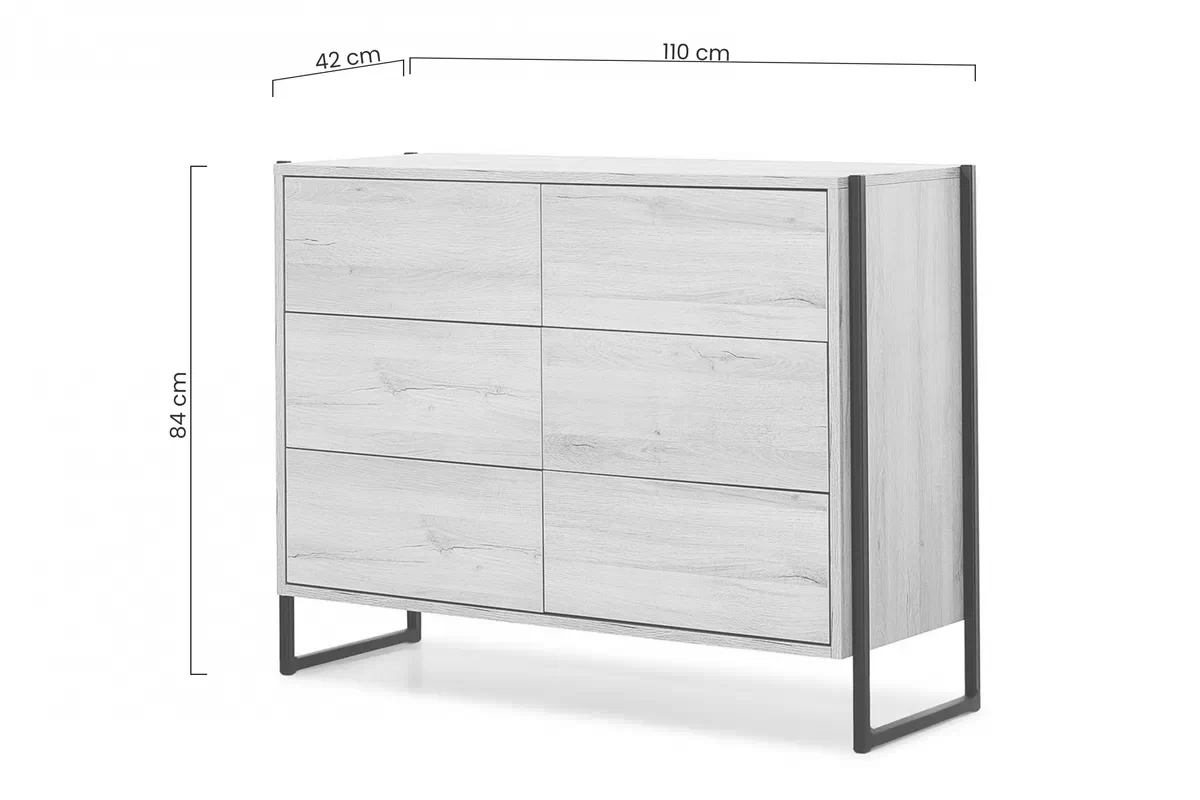 Komoda z szufladami Loft Lorenzo 110 cm - dąb lorenzo Komoda z szufladami Loft Lorenzo 110 cm - dąb lorenzo