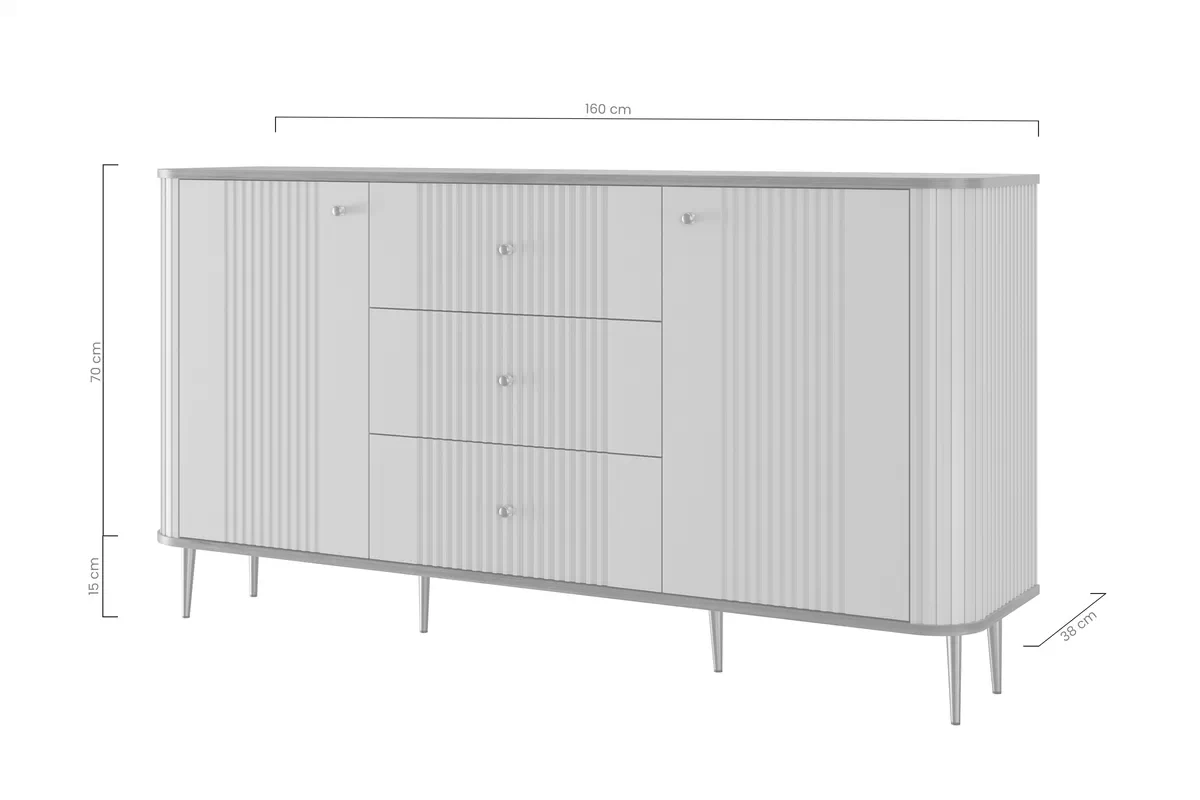 Komoda z szufladami Vesper 160 cm - kaszmir / czarne nogi Komoda z szufladami Verspera 160 cm - kaszmir / czarne nogi