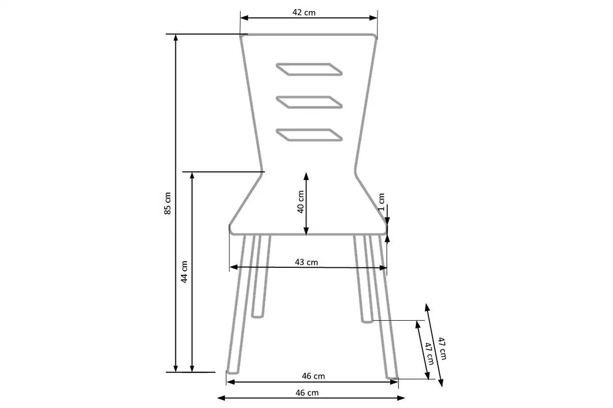 Krzesło K155 z metalowymi nogami - biały Krzesło K155 z metalowymi nogami - biały