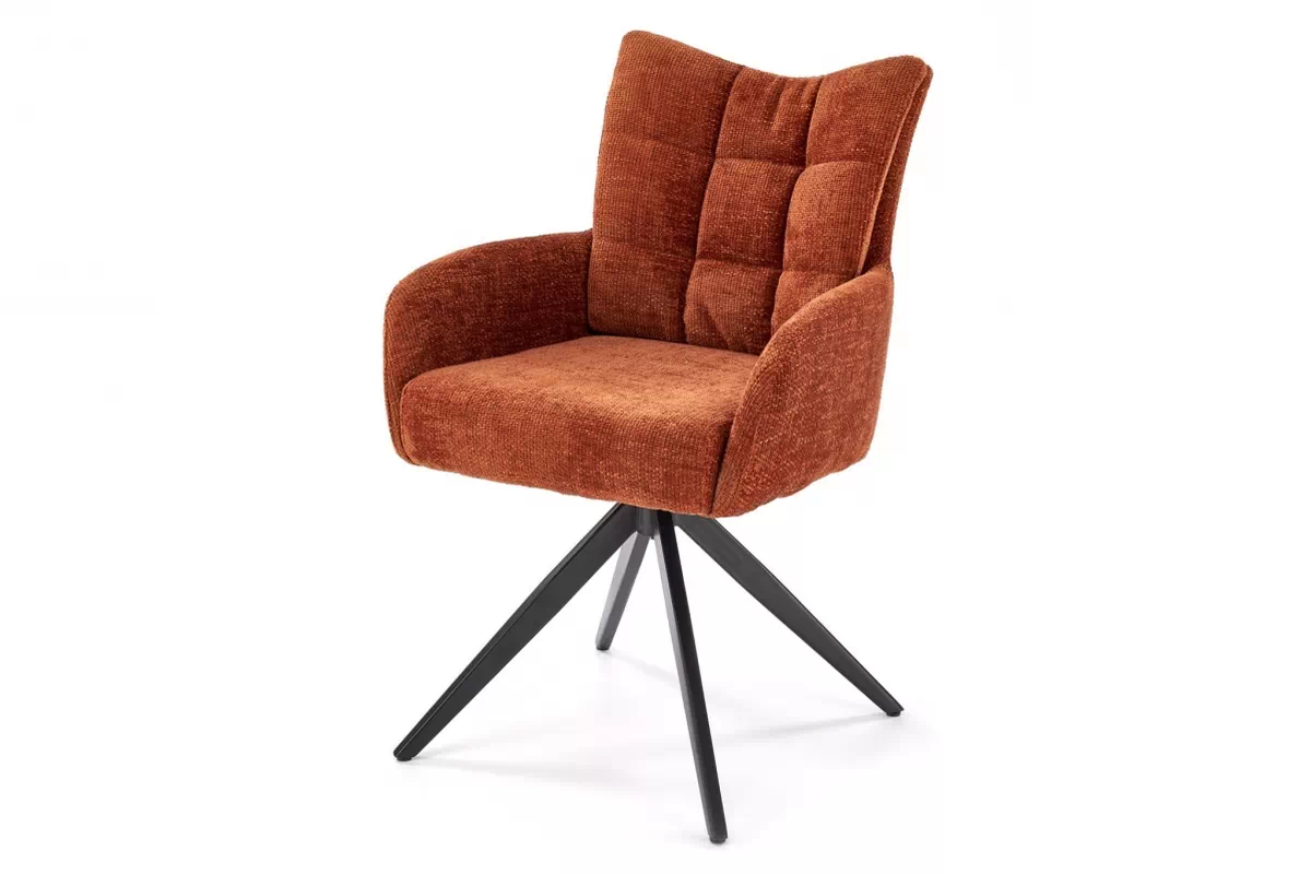 Krzesło tapicerowane K540 obrotowe - szenil cynamonowy Haga 44 / czarne nogi Krzesło tapicerowane K540 obrotowe - szenil cynamonowy Haga 44 / czarne nogi