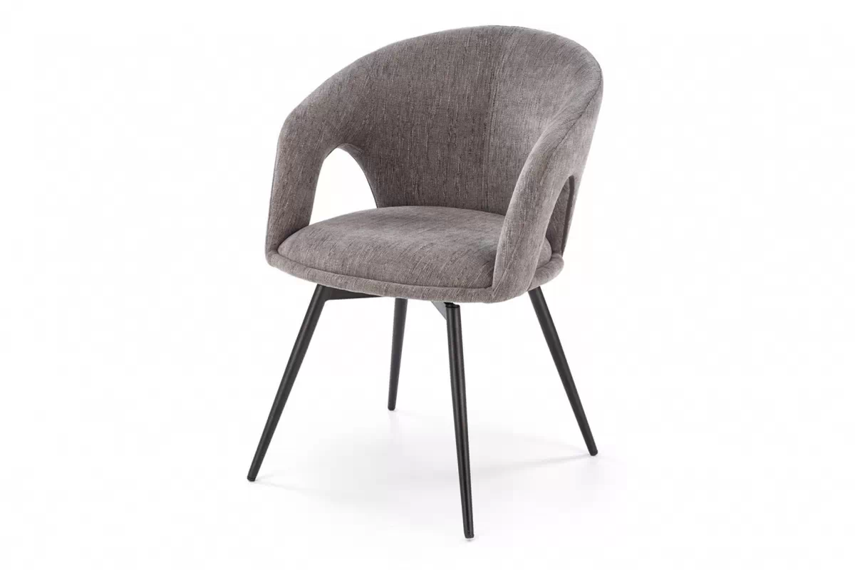 Krzesło tapicerowane K550 obrotowe - szenil popielaty Odin 15 / czarne nogi Krzesło tapicerowane K550 obrotowe - szenil popielaty Odin 15 / czarne nogi