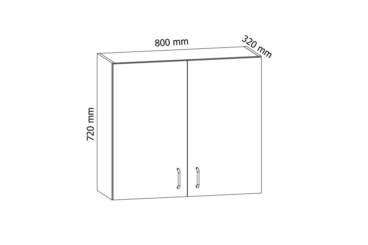 Szafka kuchenna wisząca dwudrzwiowa Linea G80 - szary grey Szafka kuchenna wisząca dwudrzwiowa Linea G80 - wymiary