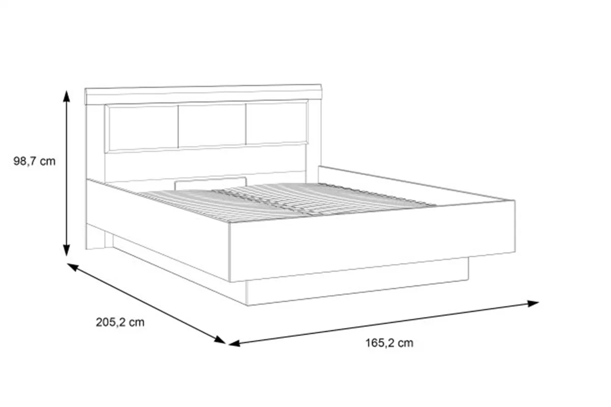 Łóżko Dalate z pojemnikiem na pościel - 160x200 cm - dąb catania / czarny Łóżko Dalate z pojemnikiem na pościel - 160x200 cm - dąb catania / czarny 