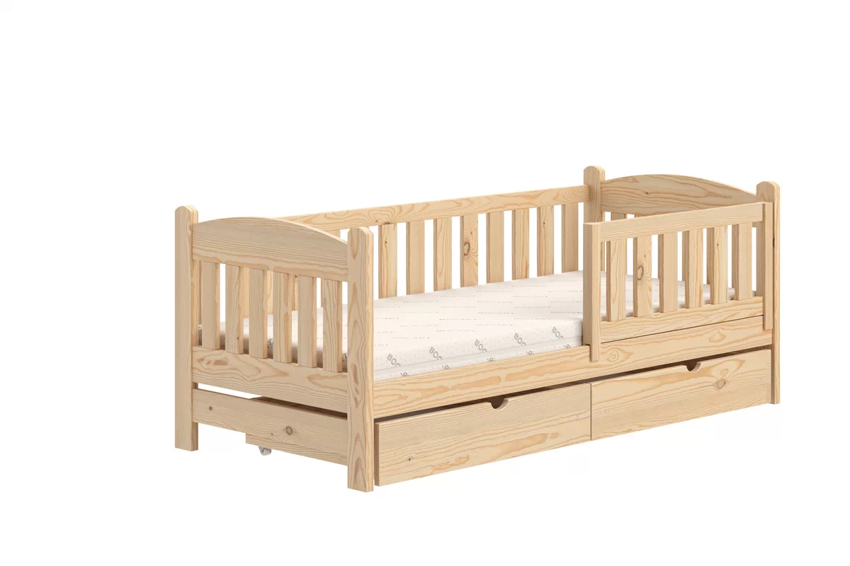 Łóżko dziecięce drewniane Alvins z szufladami - 80x180 / sosna Łóżko dziecięce drewniane Alvins z szufladami - 80x180 / sosna