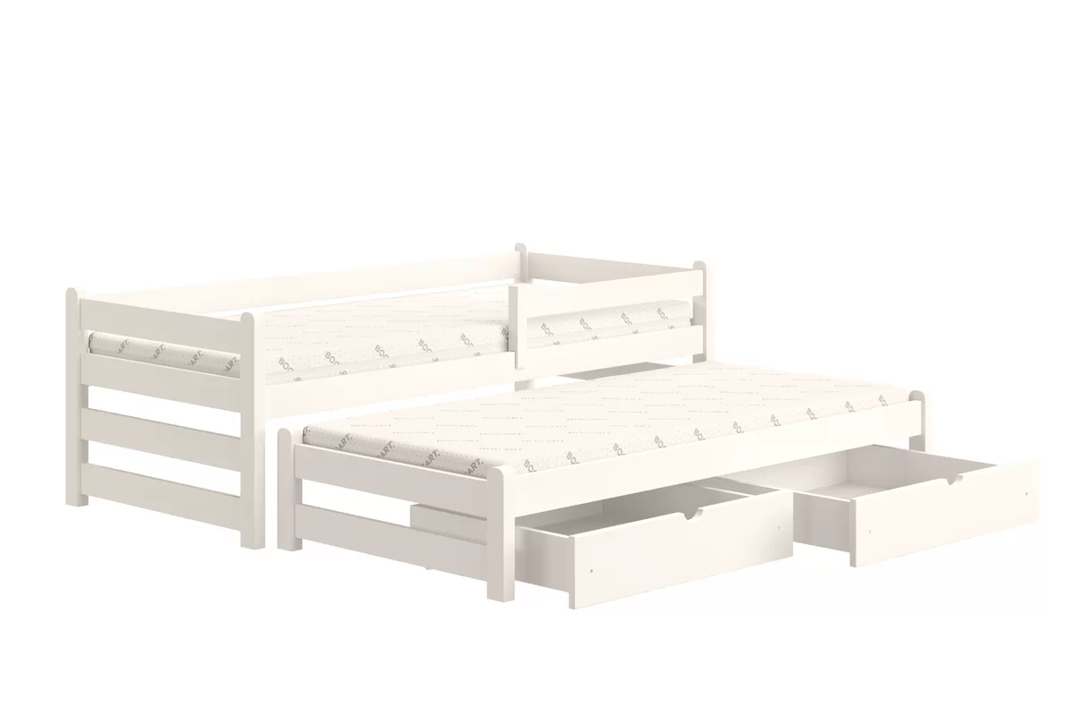 Łóżko dziecięce parterowe wysuwane Alis - 80x160 / biały Łóżko dziecięce parterowe wysuwane Alis - 80x160 / biały