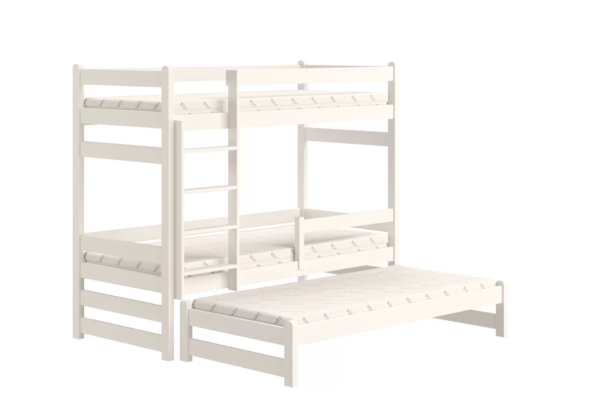 Łóżko dziecięce piętrowe wysuwane Alis - 80x160 / biały Łóżko dziecięce piętrowe wysuwane Alis - 80x160 / biały