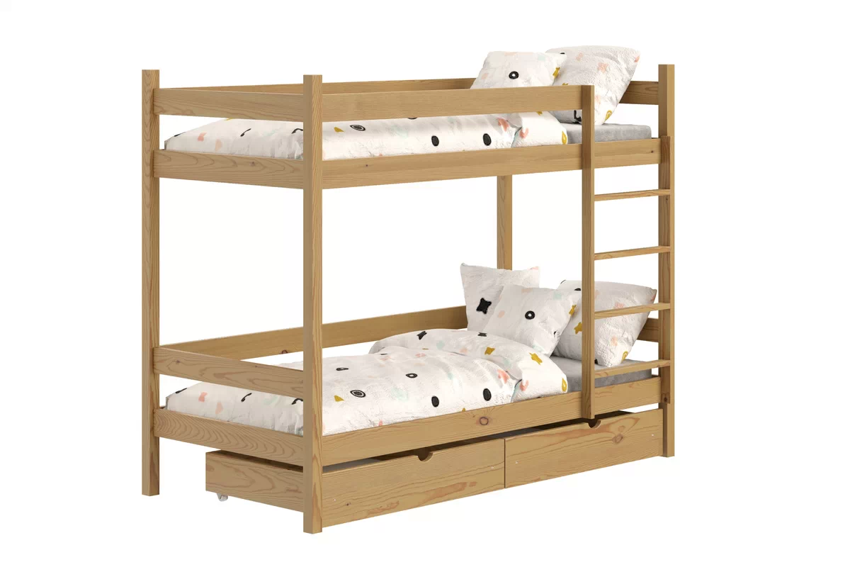 Łóżko dziecięce piętrowe z szufladami Fabrio - 90x180 / dąb Łóżko dziecięce piętrowe z szufladami Fabrio - 90x180 / dąb