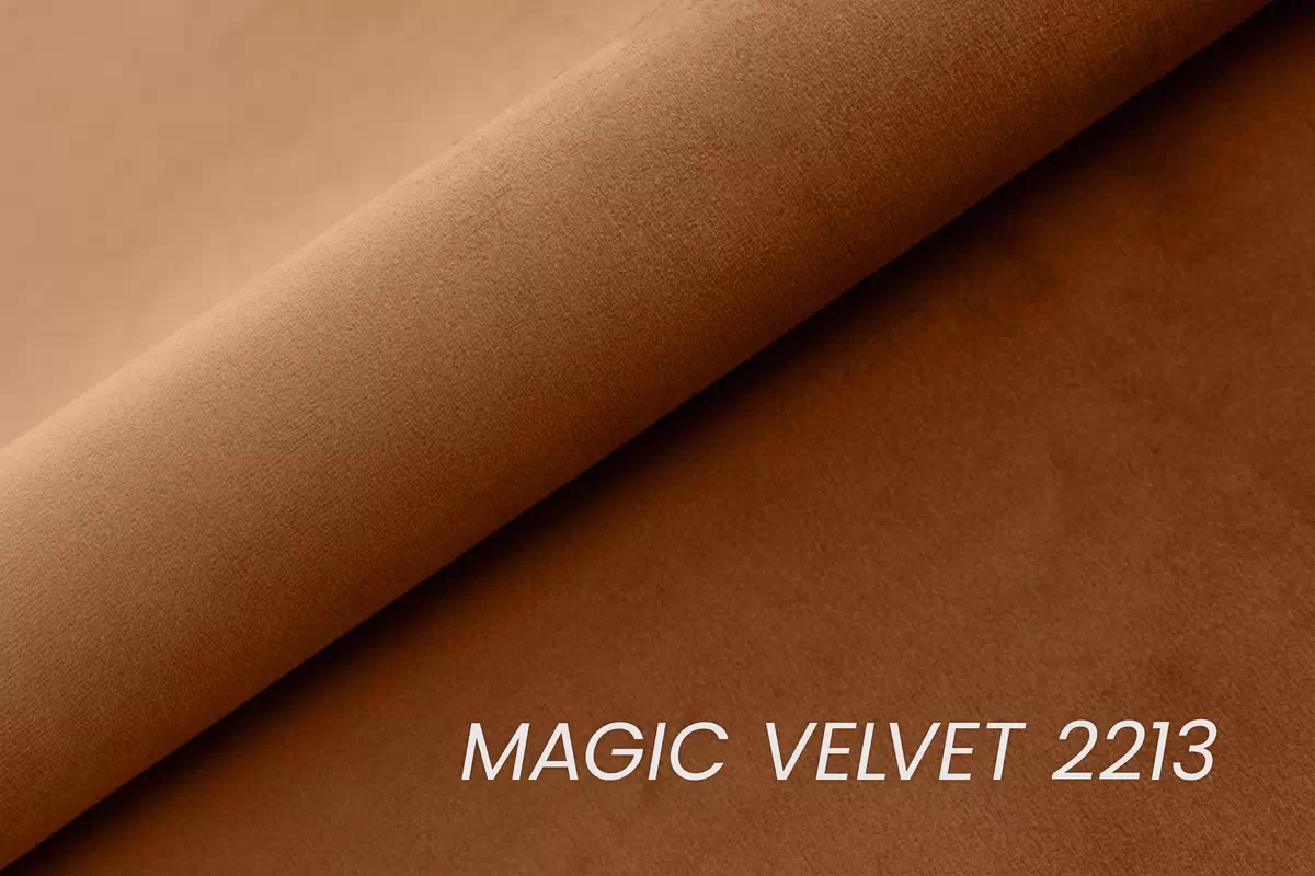 Łóżko kontynentalne Misel 140x200 z pojemnikiem - rudy welur Magic Velvet 2213 / nogi wenge Łóżko kontynentalne Misel 140x200 z pojemnikiem - rudy welur Magic Velvet 2213 / nogi wenge