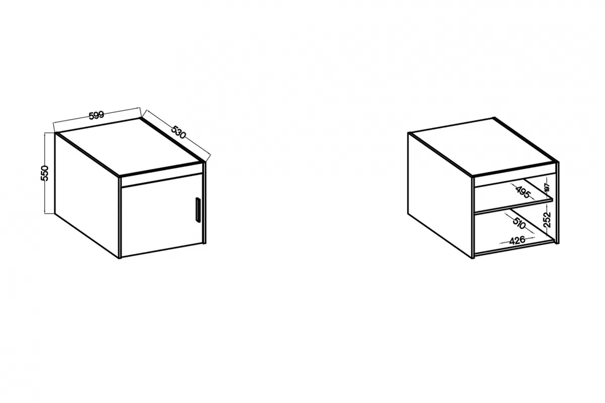 Nadstawka do szafy Lena 1D - 60 cm - biały Nadstawka do szafy Lena 1D - 60 cm - biały