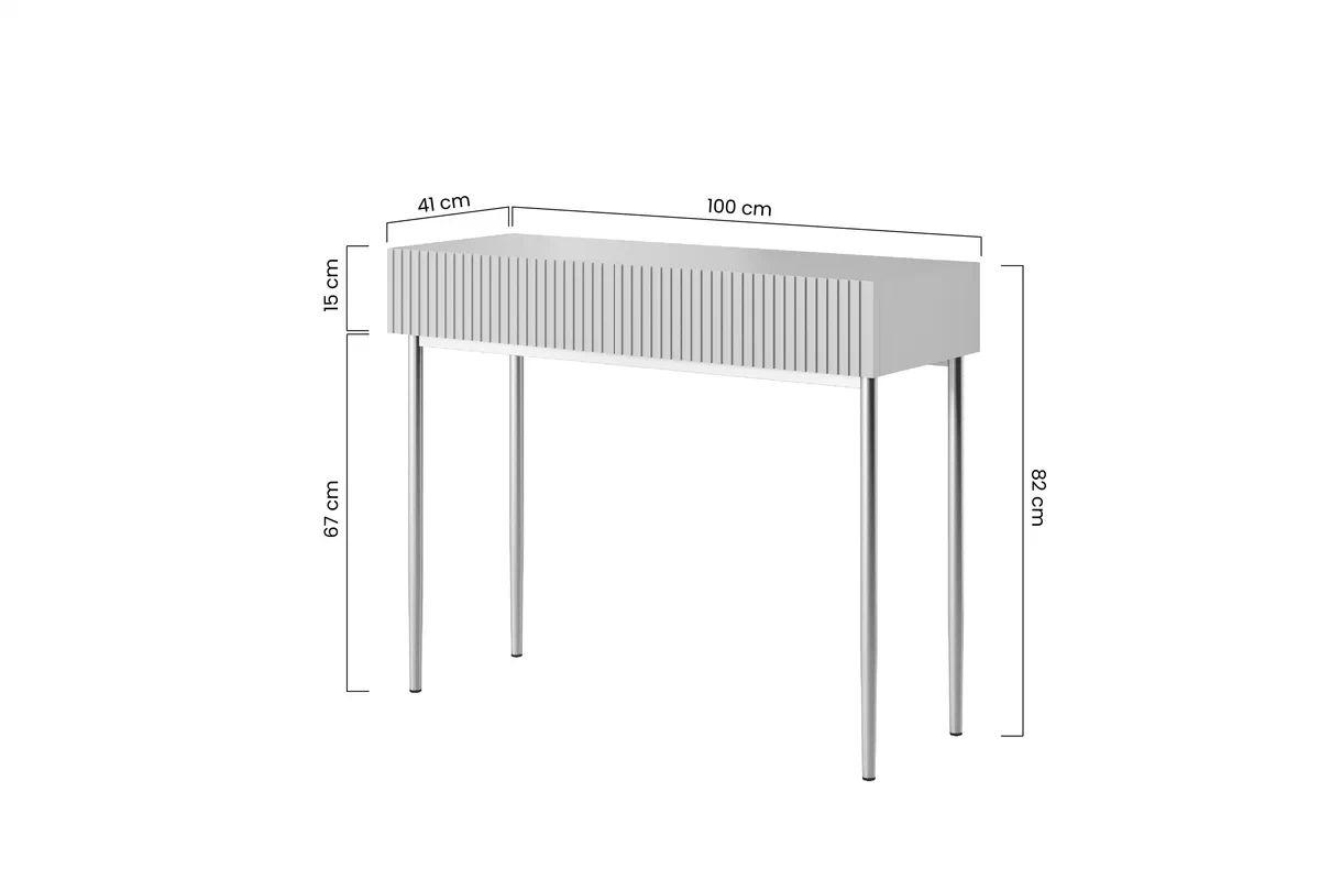 Konsola / toaletka Nicole 100 cm z szufladami - czarny mat / czarne nóżki Konsola / toaletka Nicole 100 cm z szufladami - czarny mat / czarne nóżki