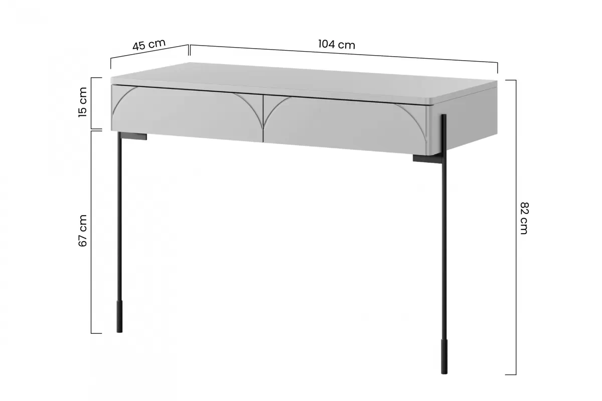 Nowoczesna konsola/toaletka z dwoma szufladami Sonatia 100 cm - kaszmir toaletka