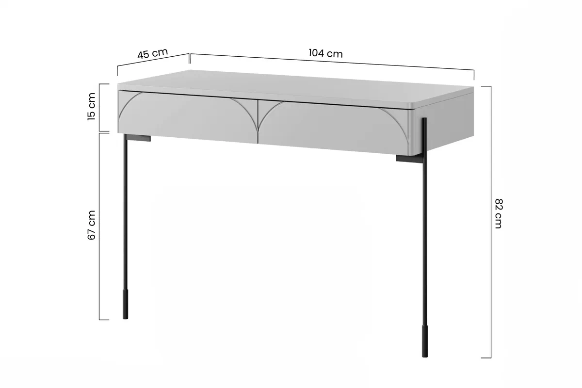 Konsola / toaletka Sonatia 100 cm z dwoma szufladami - kaszmir Konsola / toaletka Sonatia 100 cm z dwoma szufladami - kaszmir