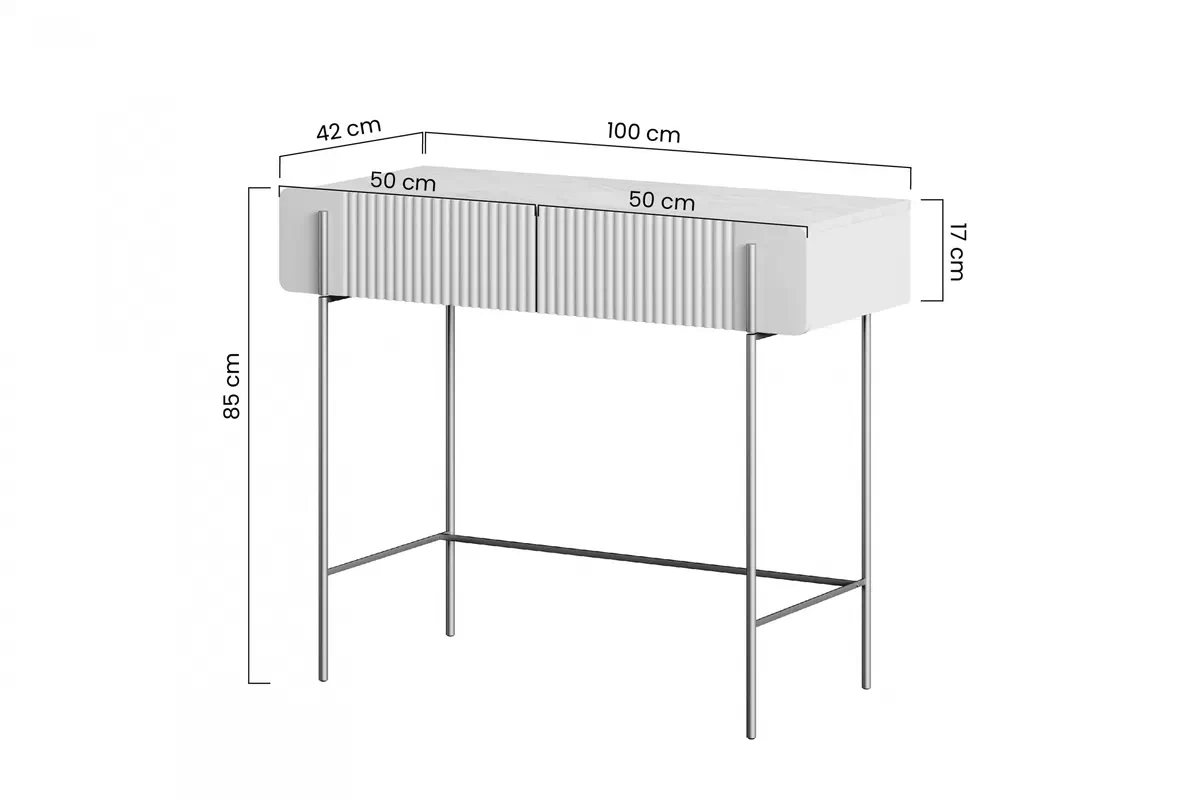 Toaletka Malmi 100 cm z szufladami - kaszmir / crema bianca / czarne nóżki Toaletka Malmi 100 cm z szufladami - kaszmir / crema bianca / czarne nóżki