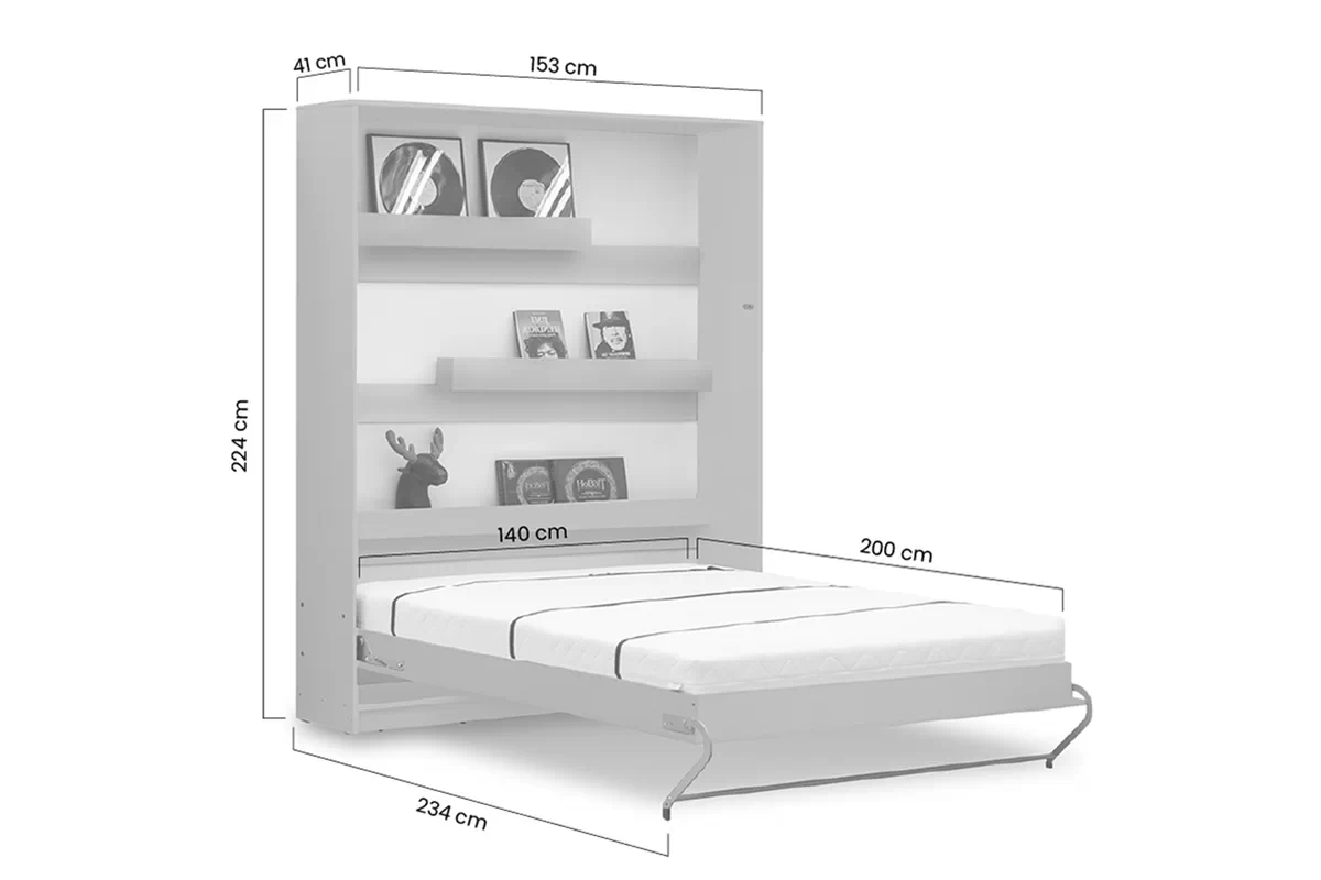 Półkotapczan Basic 140x200 pionowy - biały połysk Półkotapczan Basic 140x200 pionowy - biały połysk