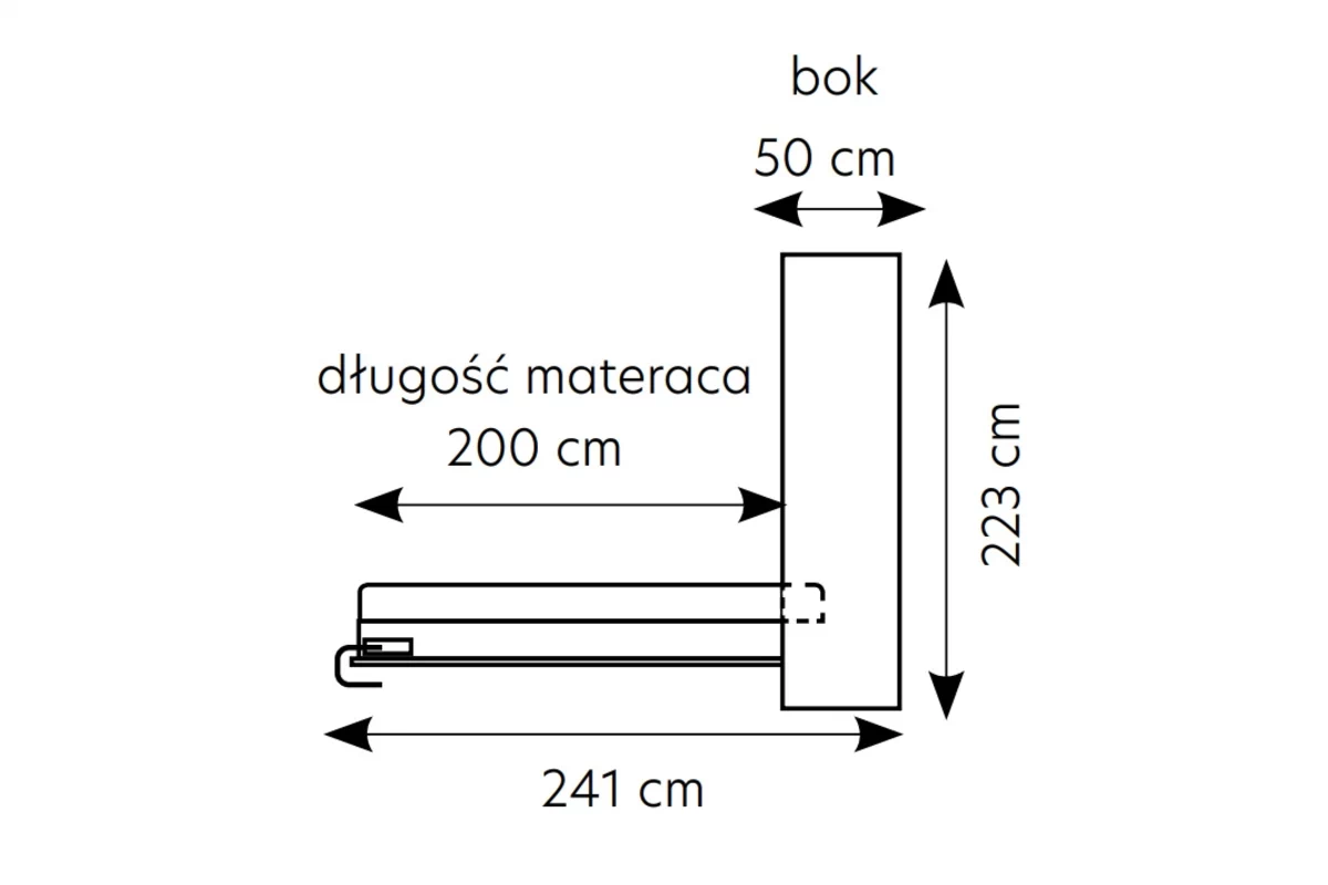 Półkotapczan pionowy Genius 120x200 z biurkiem - biały mat Półkotapczan pionowy Genius 120x200 z biurkiem - biały mat