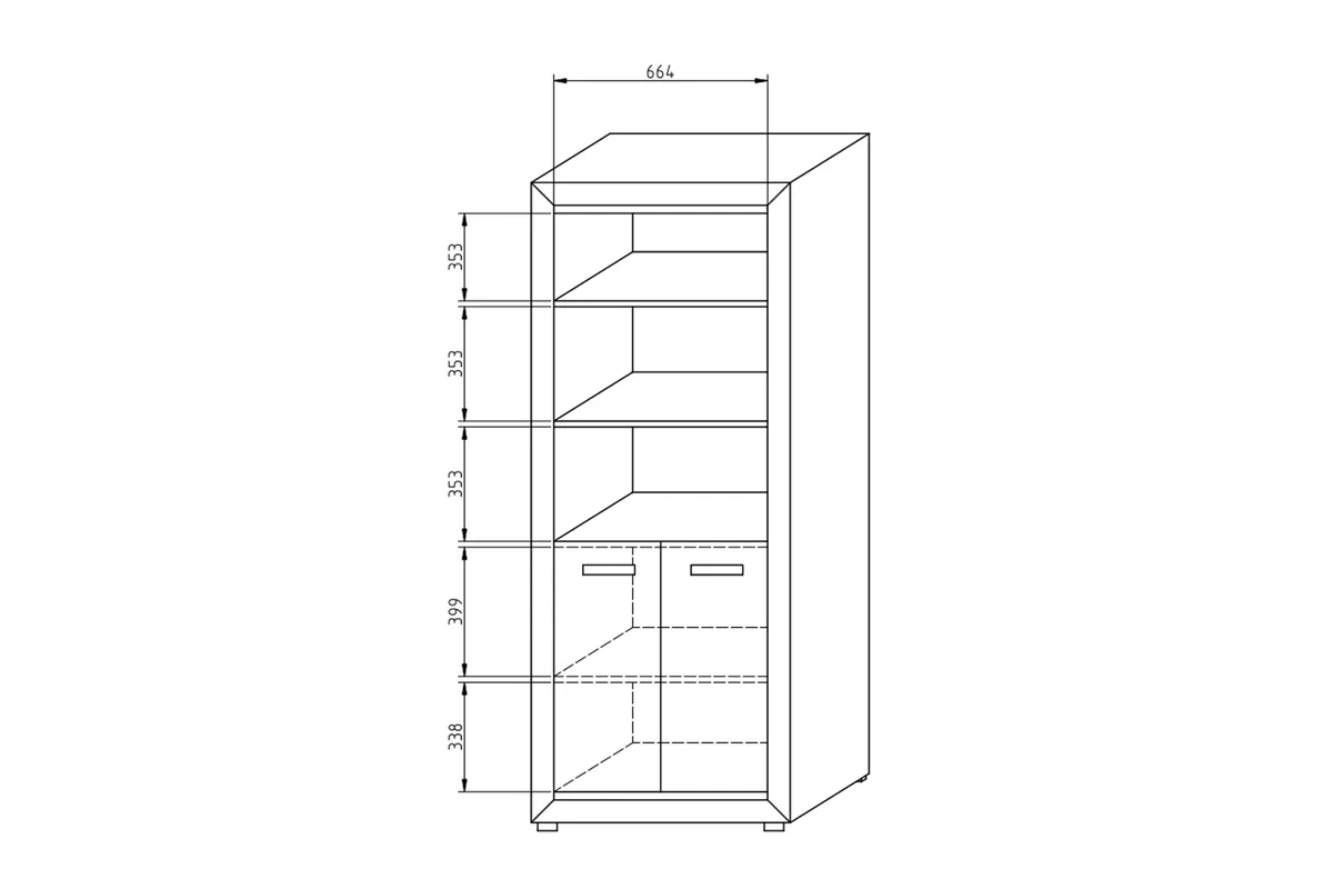 Regał dwudrzwiowy Santori z półkami 80 cm Regał dwudrzwiowy Santori z półkami 80 cm