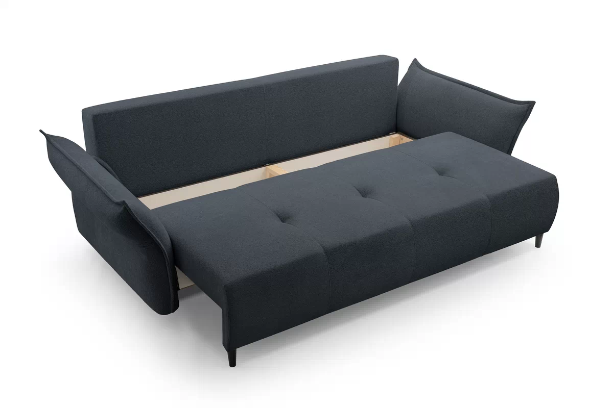 Sofa Nalopi z funkcją spania - grafitowa boucle Raven 18 Sofa Nalopi z funkcją spania  - grafitowa boucle Raven 18