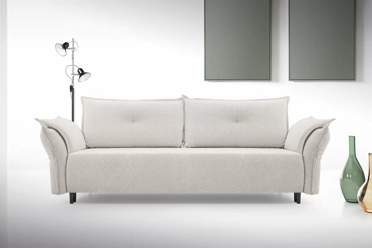 Sofa Nalopi z funkcją spania - kremowa boucle Raven 22 Sofa Nalopi z funkcją spania  - kremowa boucle Raven 22