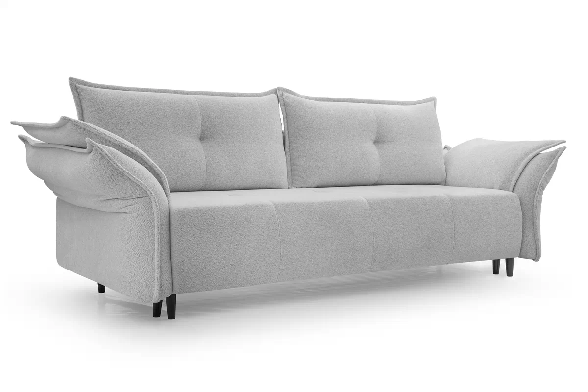 Sofa Nalopi z funkcją spania - szara boucle Raven 06 Sofa Nalopi z funkcją spania  - szara boucle Raven 06