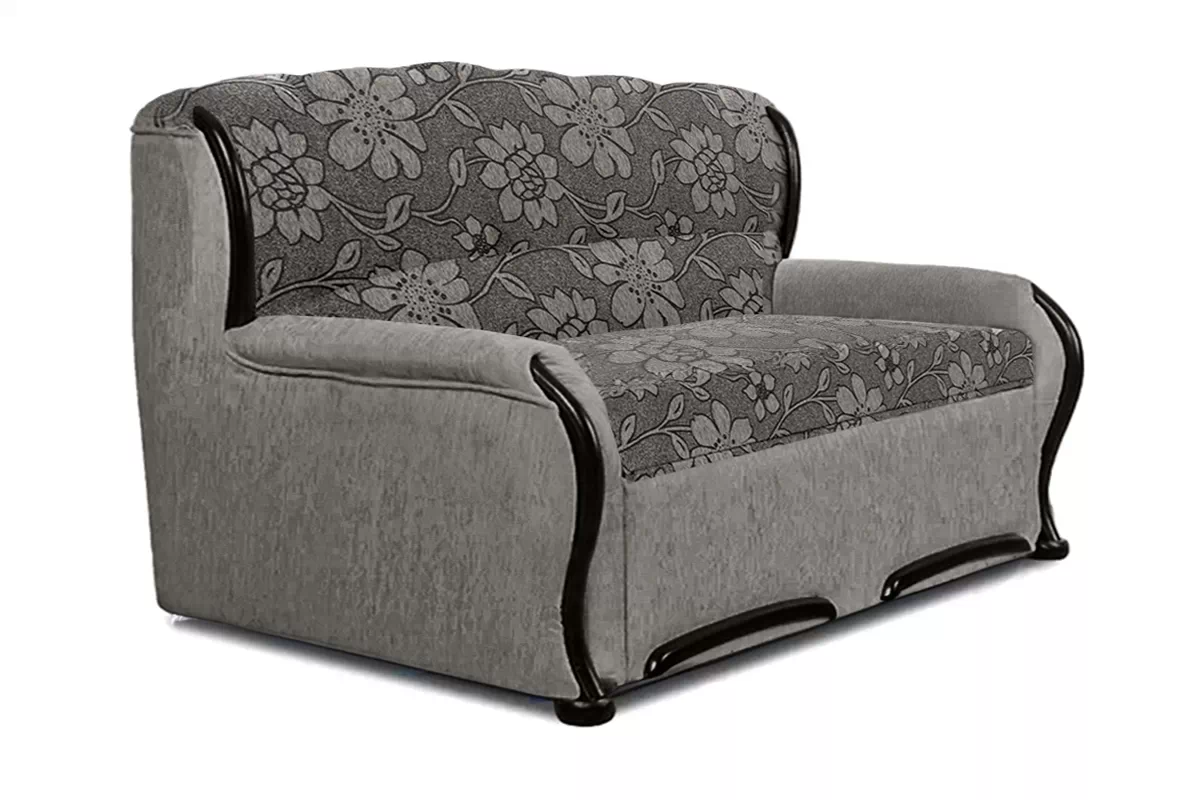 Sofa rozkładana do salonu Fryderyk III - szara tkanina wzór Cleo / wenge Sofa rozkładana do salonu Fryderyk III - szara tkanina wzór Cleo / wenge