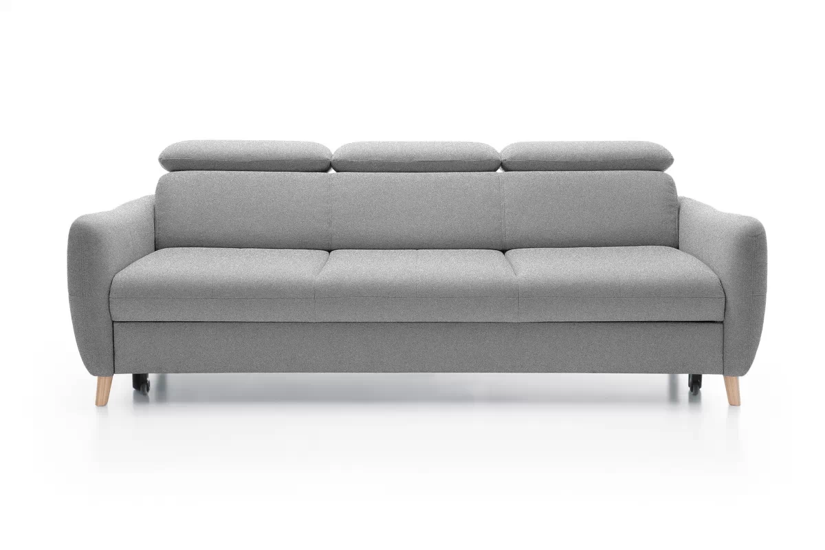 Sofa wypoczynkowa Hugo z funkcją spania - szara austin 18 / nogi buk naturalny Sofa wypoczynkowa Hugo z funkcją spania - szara austin 18 / nogi buk naturalny