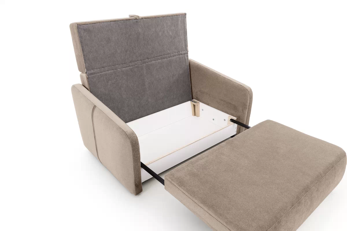 Sofa Zeldia 110 z funkcją spania - brązowy szenil hydrofobowy Spring 1110 Sofa Zeldia 110 z funkcją spania - brązowy szenil hydrofobowy Spring 1110