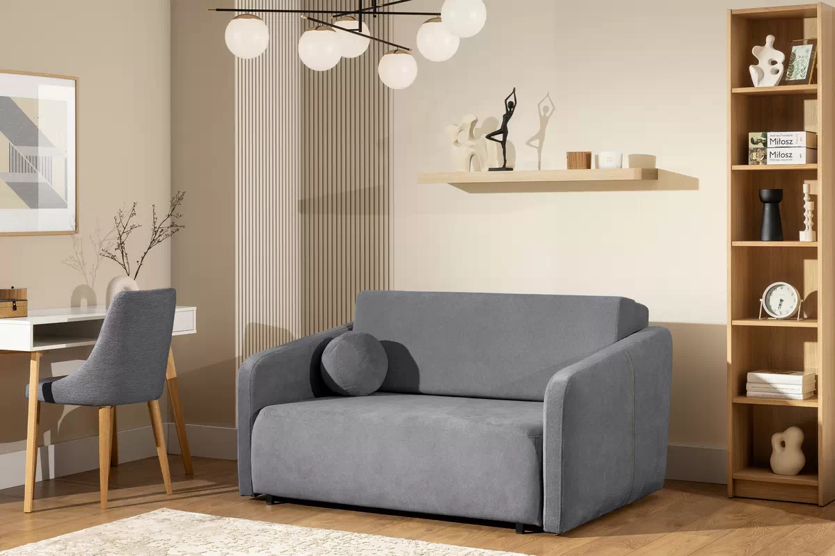 Sofa Zeldia 80 z funkcją spania - szary szenil hydrofobowy Spring 1102 Sofa Zeldia 80 z funkcją spania - szary szenil hydrofobowy Spring 1102