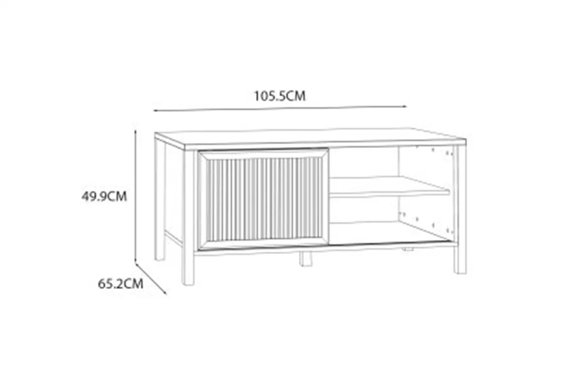 Stolik kawowy Jytana z lamelami 100 cm - dąb mauvella / czarny Stolik kawowy Jytana z lamelami 100 cm - dąb mauvella / czarny 