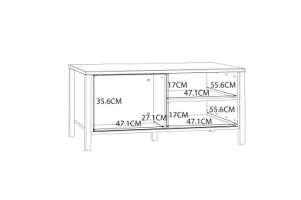 Stolik kawowy Jytana z lamelami 100 cm - dąb mauvella / czarny Stolik kawowy Jytana z lamelami 100 cm - dąb mauvella / czarny 