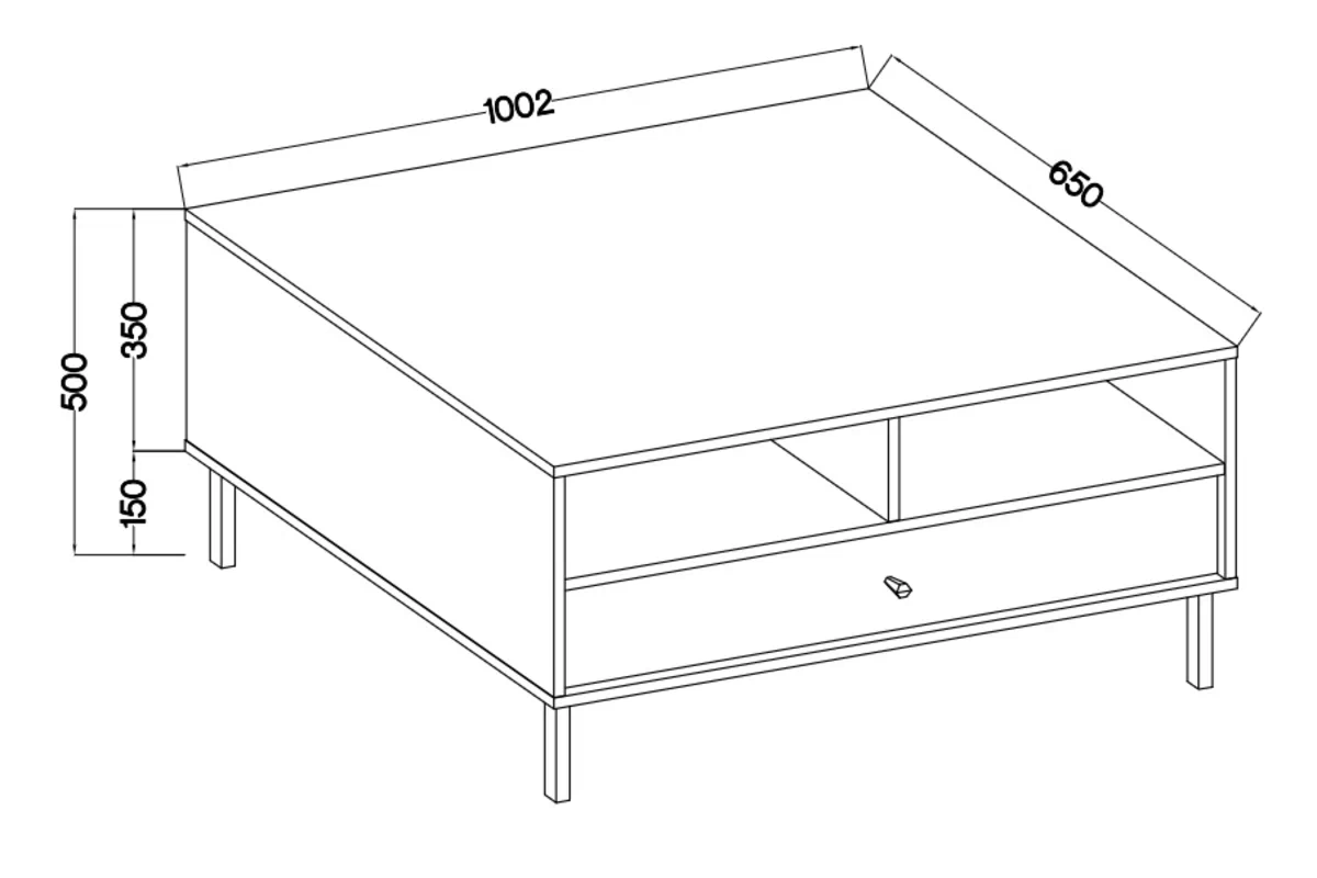 Stolik kawowy Lotina II 1S z szufladą 100x65 cm - eukaliptus / czarne nogi Stolik kawowy Lotina II 1S z szufladą 100x65 cm - eukaliptus / czarne nogi