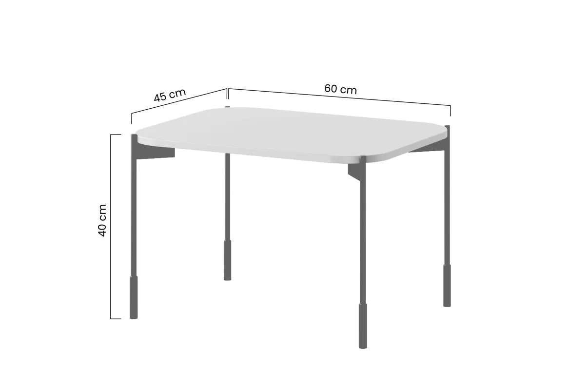 Stolik kawowy Sonatia 60 cm prostokątny na metalowych nogach - burgund Stolik kawowy Sonatia 60 cm prostokątny na metalowych nogach - burgund