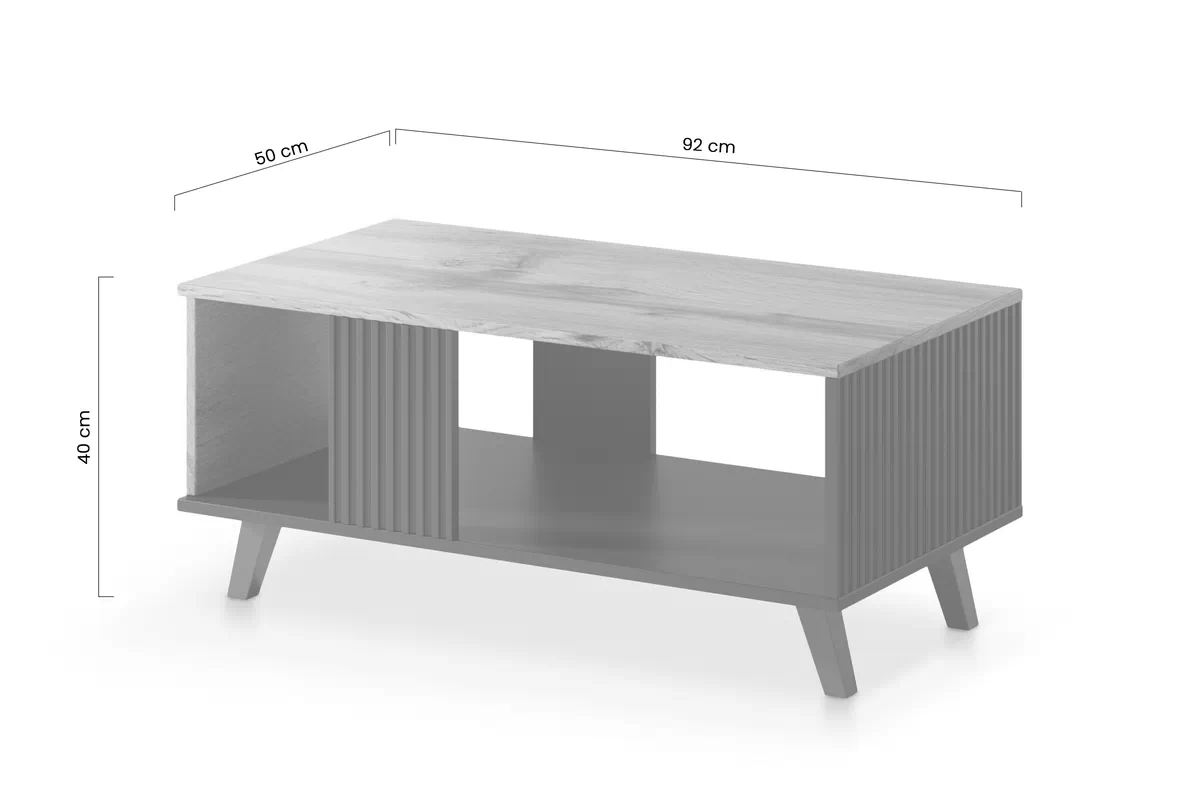 Stolik kawowy Random LAW-1 - 92x40 cm - dąb wotan / czarny Stolik kawowy Random LAW-1 - 92x40 cm - dąb wotan / czarny
