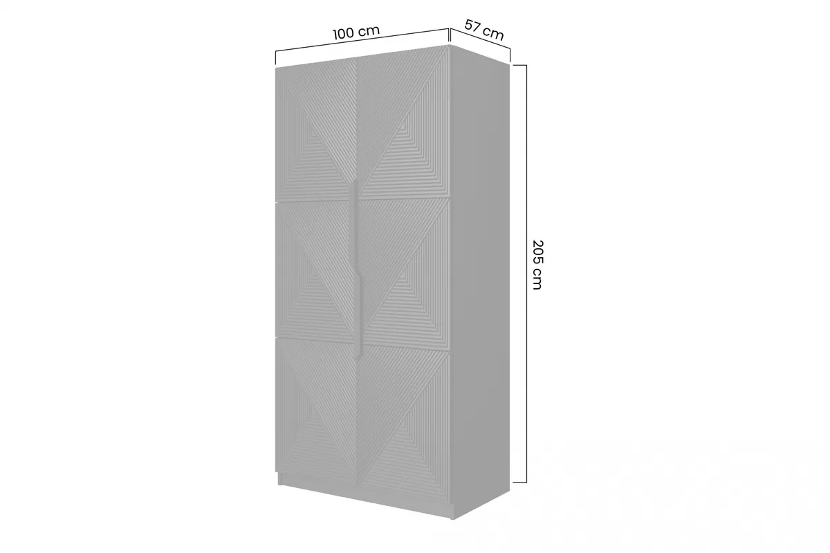 Szafa Asha z ryflowanym frontem i metalowymi uchwytami 100 cm - czarny mat / czarne uchwyty Szafa Asha z ryflowanym frontem i metalowymi uchwytami 100 cm - czarny mat / czarne uchwyty