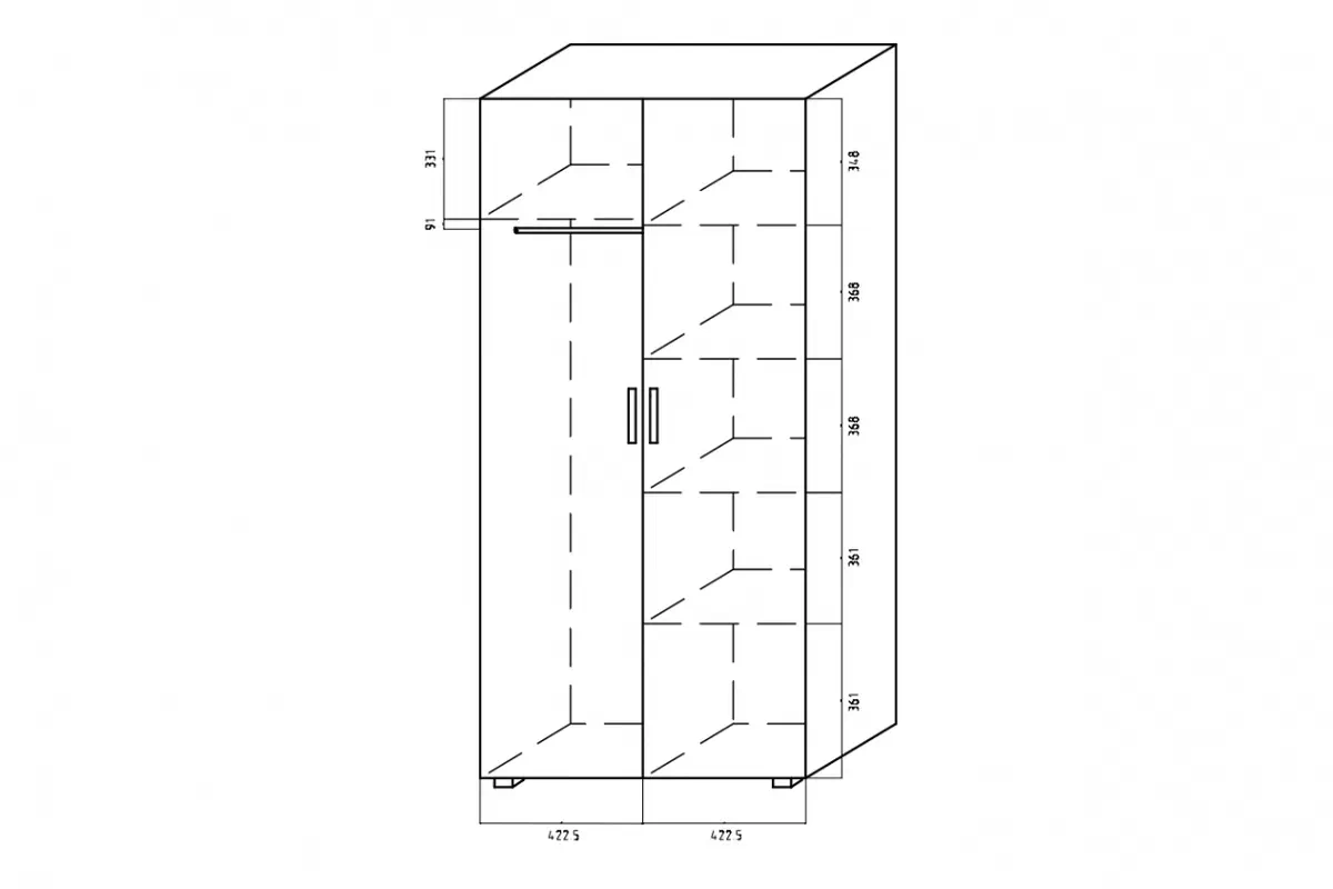 Szafa dwudrzwiowa Oliwia 90 cm Szafa dwudrzwiowa Oliwia 90 cm